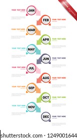 Time line, Timeline business for 12 months, 1 year, Timeline infographics design vector and Presentation business can be used for Business concept with 12 options, steps or processes.