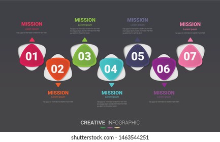 Time line, Timeline business for 7 day, week, Timeline infographics design vector and Presentation business can be used for Business concept with 7 options, steps or processes. 