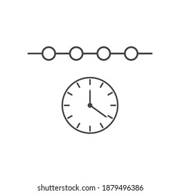 Time line vector icon on cartoon style on white isolated background. Layers grouped for easy editing illustration. For your design.