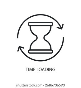 Tempo de carregamento de ícones de vetor de linha fina.