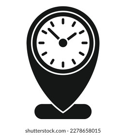 Time location control icon simple vector. Work clock. School team