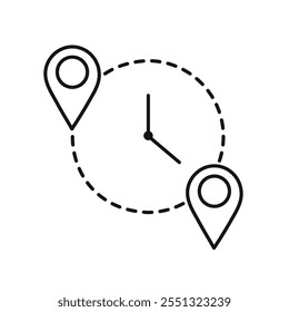 time location icon line style