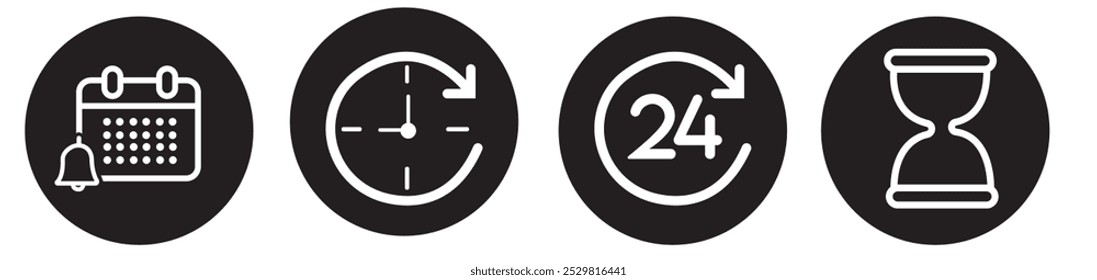 Time and Location icon set. Time,location vector illustration icons