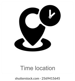 Time Location and time place icon concept