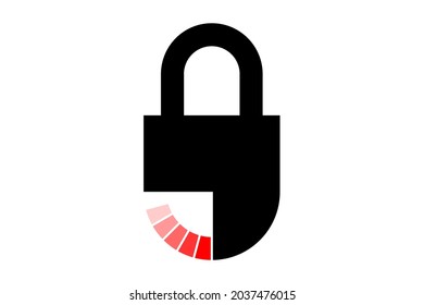 Icono de ilustración de concepto de bloqueo de tiempo. Símbolo conceptual. Vector.