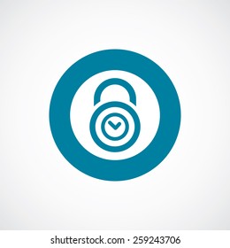 time lock icon bold blue circle border, white background  