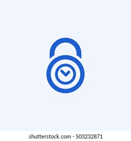 time lock icon, isolated, white background
