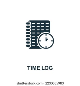 Time Log icon. Monochrome simple Time Management icon for templates, web design and infographics