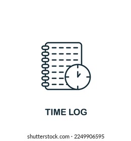 Time Log icon. Monochrome simple Time Management icon for templates, web design and infographics