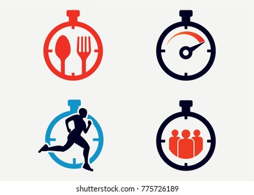 Time Logo Set Template Design Vector, Emblem, Design Concept, Creative Symbol, Icon