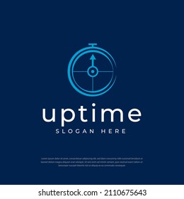 Time up logo template. Clock logo design. Time and watch vector icon. Timer symbol.