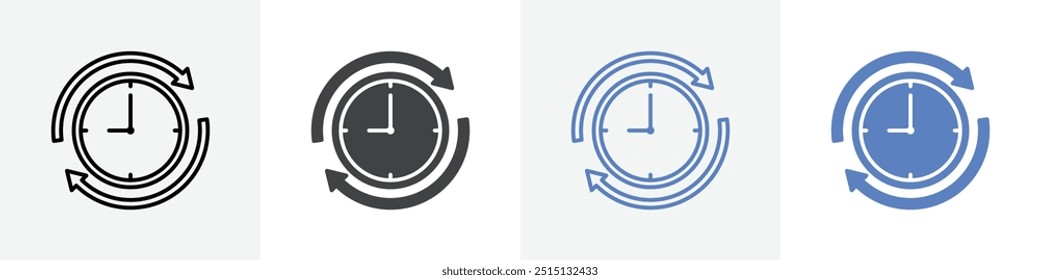 time loop icon vector set use for web ui or app