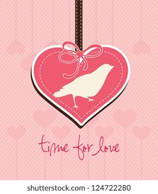 Time for Love, beautiful love card. Vector Illustration