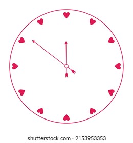 Time for love. Design element isolated on white. Vector.