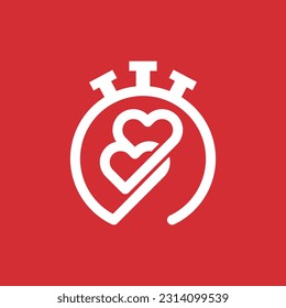 Einfaches Logologo für Time Love Line, Logo-Vektorgrafik für Markenzeichen, modernes Logo, Logo-Designs für Vektorgrafik-Vorlage