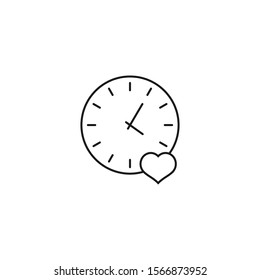 time love - minimal line web icon. simple vector illustration. concept for infographic, website or app.