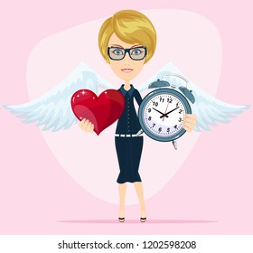 time to love. Stock flat vector illustration.