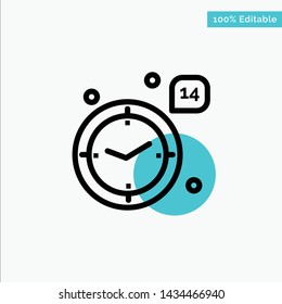 Time, Love, Wedding, Heart turquoise highlight circle point Vector icon