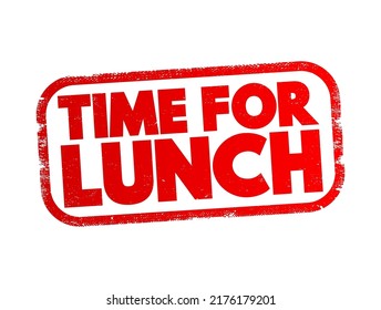 Marca de texto Time For Lunch, fondo de concepto