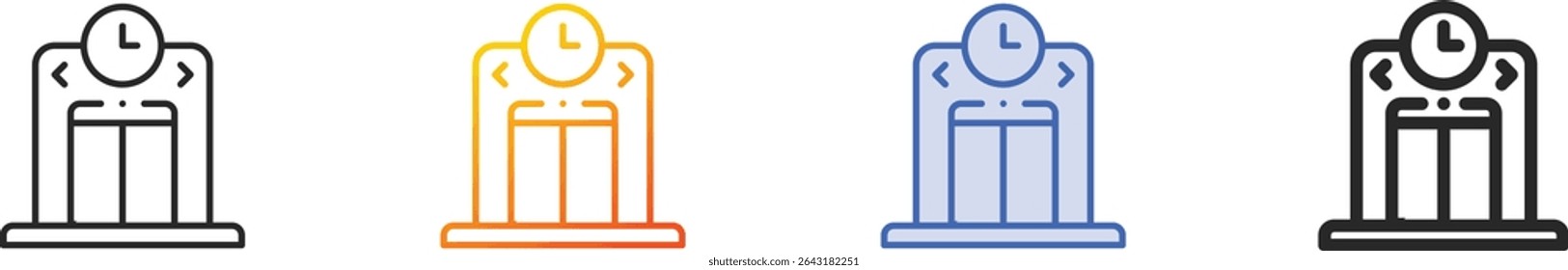 time machine icon.Thin Linear, Gradient, Blue Stroke and bold Style Design Isolated On White Background