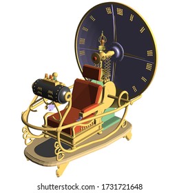 Time Machine Vector 07. Illustration Isolated On White Background. A Vector Illustration Of Time Machine Background.