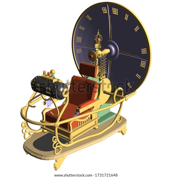 Time Machine Vector 07. Illustration Isolated On White Background. A Vector Illustration Of Time Machine Background.