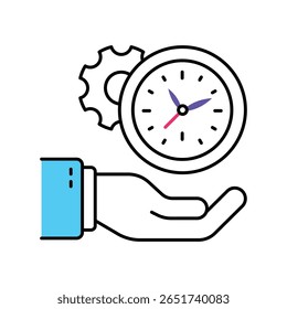 Time Magement Vector Filled outline illustration style icon. EPS 10 file