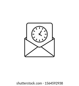 time to mail - minimal line web icon. simple vector illustration. concept for infographic, website or app.