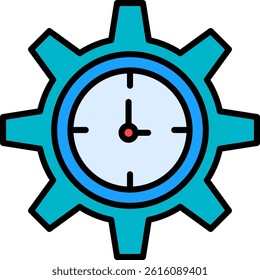 Time Manage Line Vector Icon Design