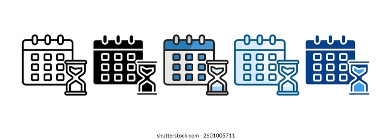 Time Managemen Icon Set Multiple Style Collection