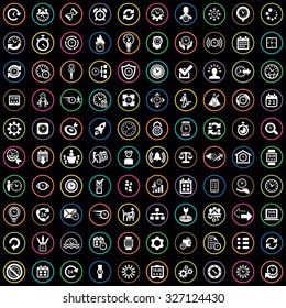 time management 100 icons universal set for web and mobile
