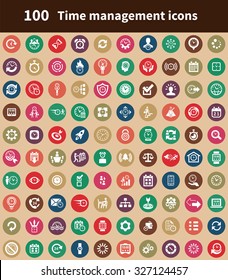 time management 100 icons universal set for web and mobile

