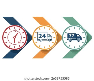 Time Management 24, 48, and 72-Hour Time frames deadlines clock arrow vector work time