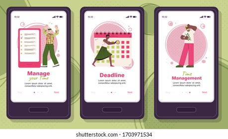 Aplicación de administración de tiempo establecida en la pantalla del teléfono inteligente