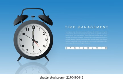 Time management background with alarm clock