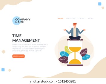 Time management banner poster concept. Vector graphic design flat cartoon illustration