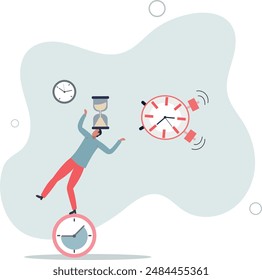 Time management for best efficiency and productivity, manage project and control timeline or schedule, speed or fast work concept.flat design.illustration with people.