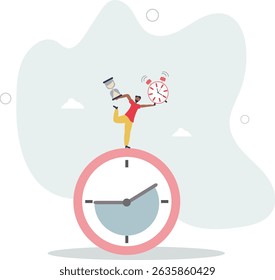 Time management for best efficiency and productivity, manage project and control timeline or schedule, speed or fast work concept. character life .