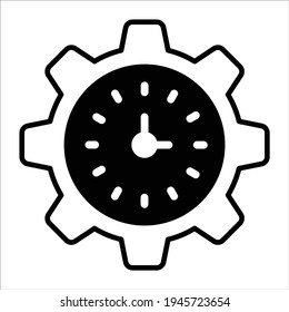 time management black filled icon modern illustration