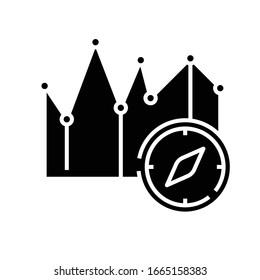 Time management black icon, concept illustration, vector flat symbol, glyph sign.