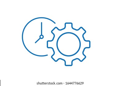 Time management blue color icon vector on white background 