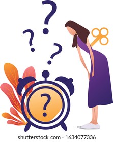 time management, burnout, parching  in flat design