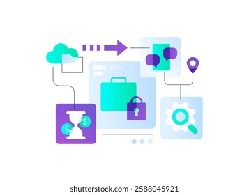 Time management in business - flat design style illustration