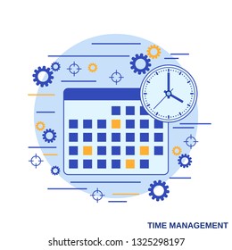 Time management, business planning flat design style vector concept illustration
