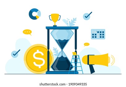 Time Management Business Strategy Working Fast Illustration