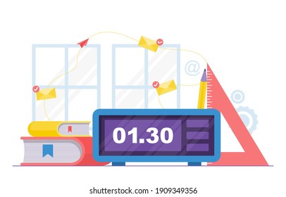 Ilustración rápida de la estrategia de negocio de administración de tiempo