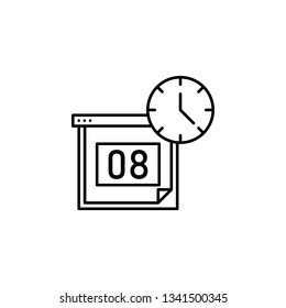 Time management, calendar, date, schedule, time icon. Element of time management icon. Thin line icon for website design and development, app development. Premium icon