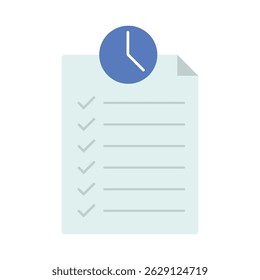 Lista de control de gestión del tiempo. Tareas completadas a tiempo.