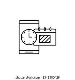 Time management, clock, date, deadline, schedule, time icon. Element of time management icon. Thin line icon for website design and development, app development. Premium icon