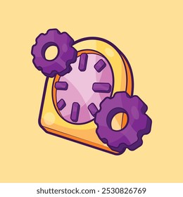 Time Management Clock Vector Illustration in Flat Design Cartoon Style